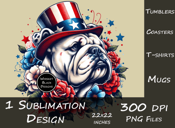 Americana Bulldog Graphic: Patriotic Design Powerhouse