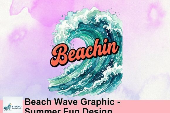 Bring Coastal Energy to Your Projects with Beach Wave Graphic