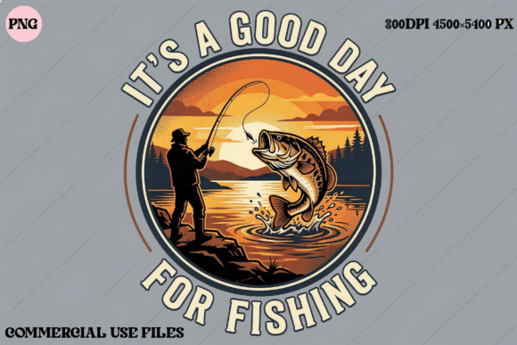 Fishing Day Bass Catch Sunset Graphic: Your Next Creative Asset