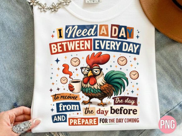 Funny Tired Rooster Coffee Graphic PNG: A Designer's Asset