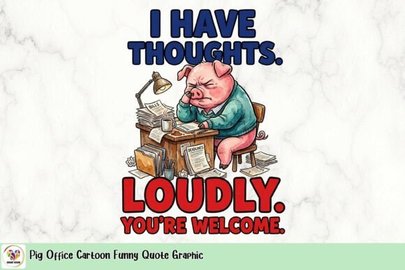Pig Office Cartoon: A Funny Graphic for Every Creator