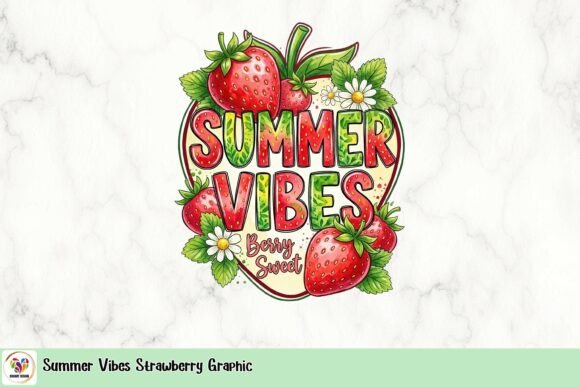 Summer Vibes Strawberry Graphic: A Sweet Design for Your Brand