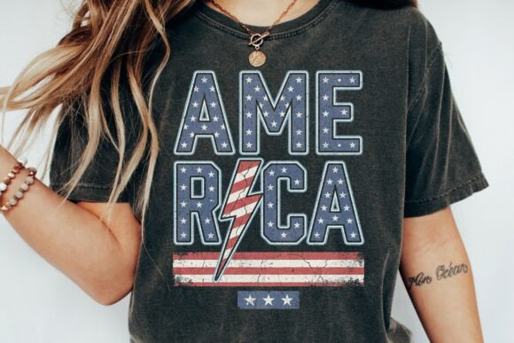 Unleash Patriotic Power: The USA Flag Lightning Bolt Graphic